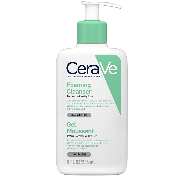 فوم شستشو آبرسان پوست چرب تا نرمال سراوی Cerave Foaming Cleanser — تصویر ۲