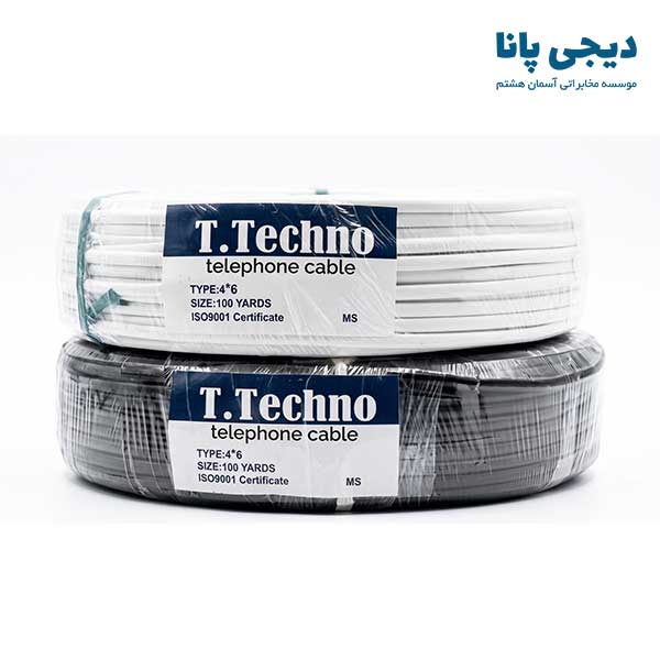 توپ سیم تلفن 4رشته تخت 100 درصد مس تکنو 100 یارد
