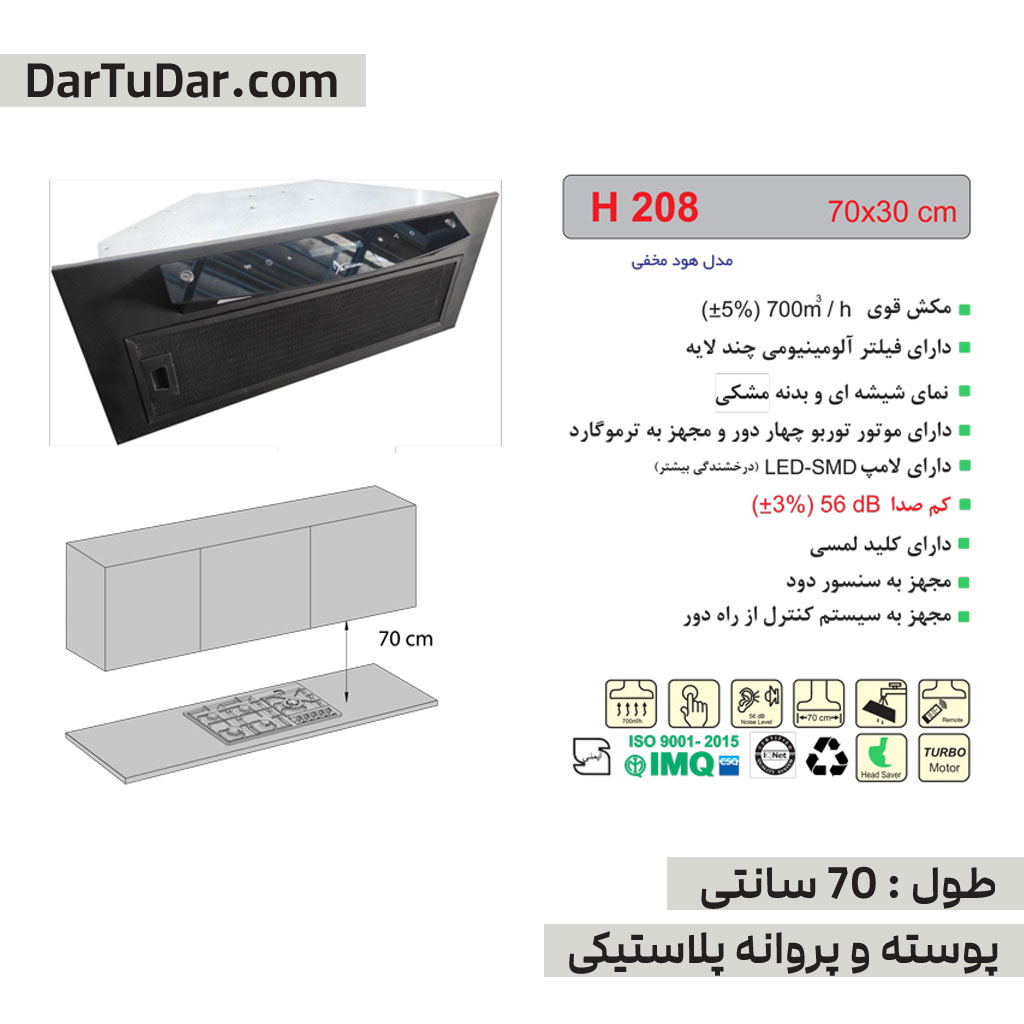 هود مخفی مدل H208 اخوان — تصویر ۳