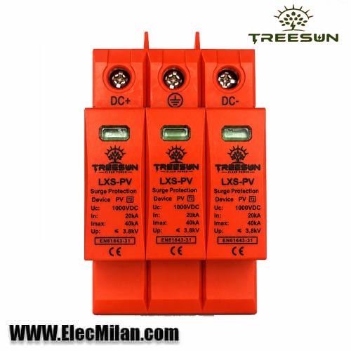 سرج ارستر DC سه پل 1000 ولت TREESUN — تصویر ۲