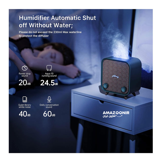 دستگاه رطوبت ساز و رایحه درمانی همراه با اسپیکر برند Allways مدل Aqua10 — تصویر ۷
