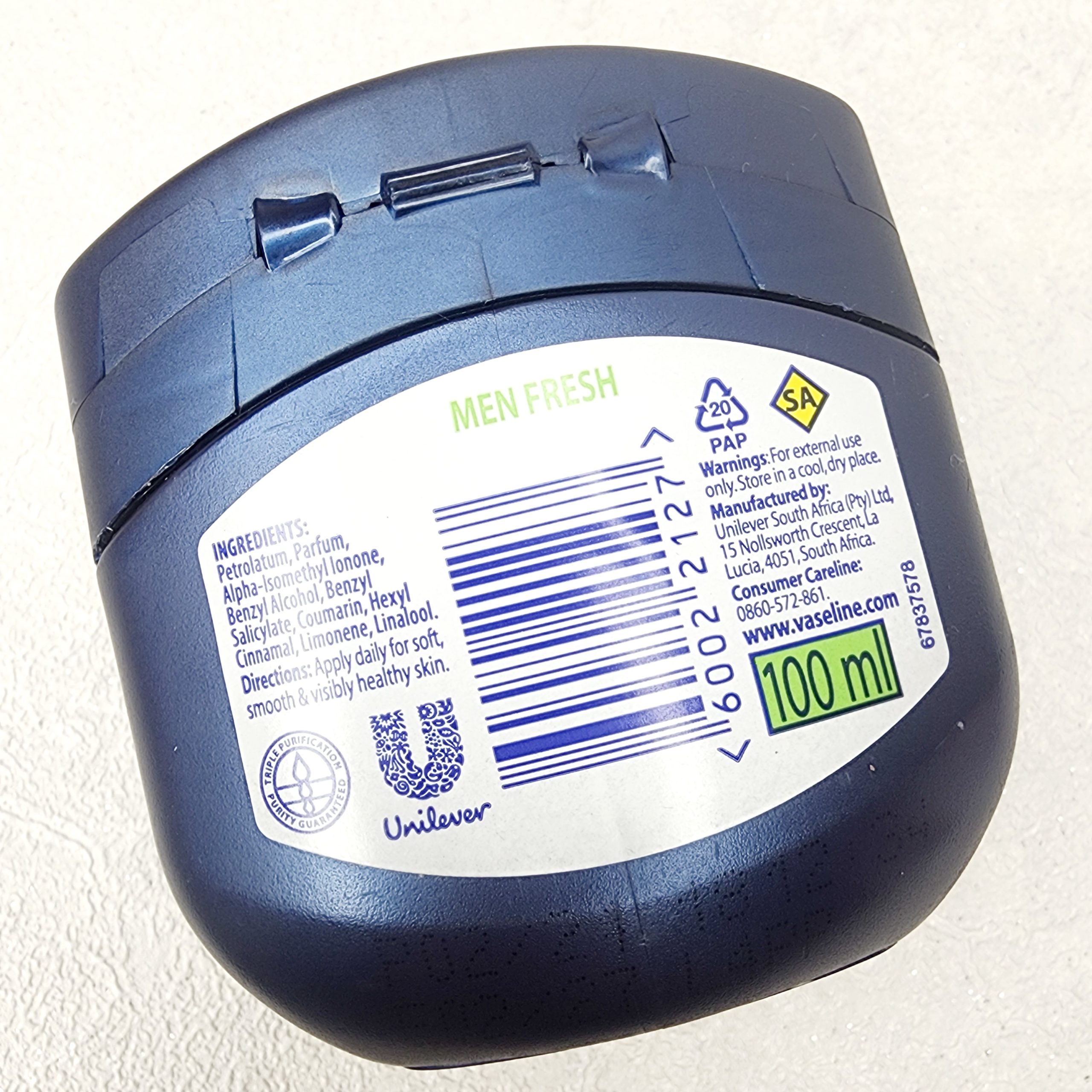 وازلین مردانه Vaseline اورجینال مدل بلوسیل Men fresh حجم 100 میل — تصویر ۳