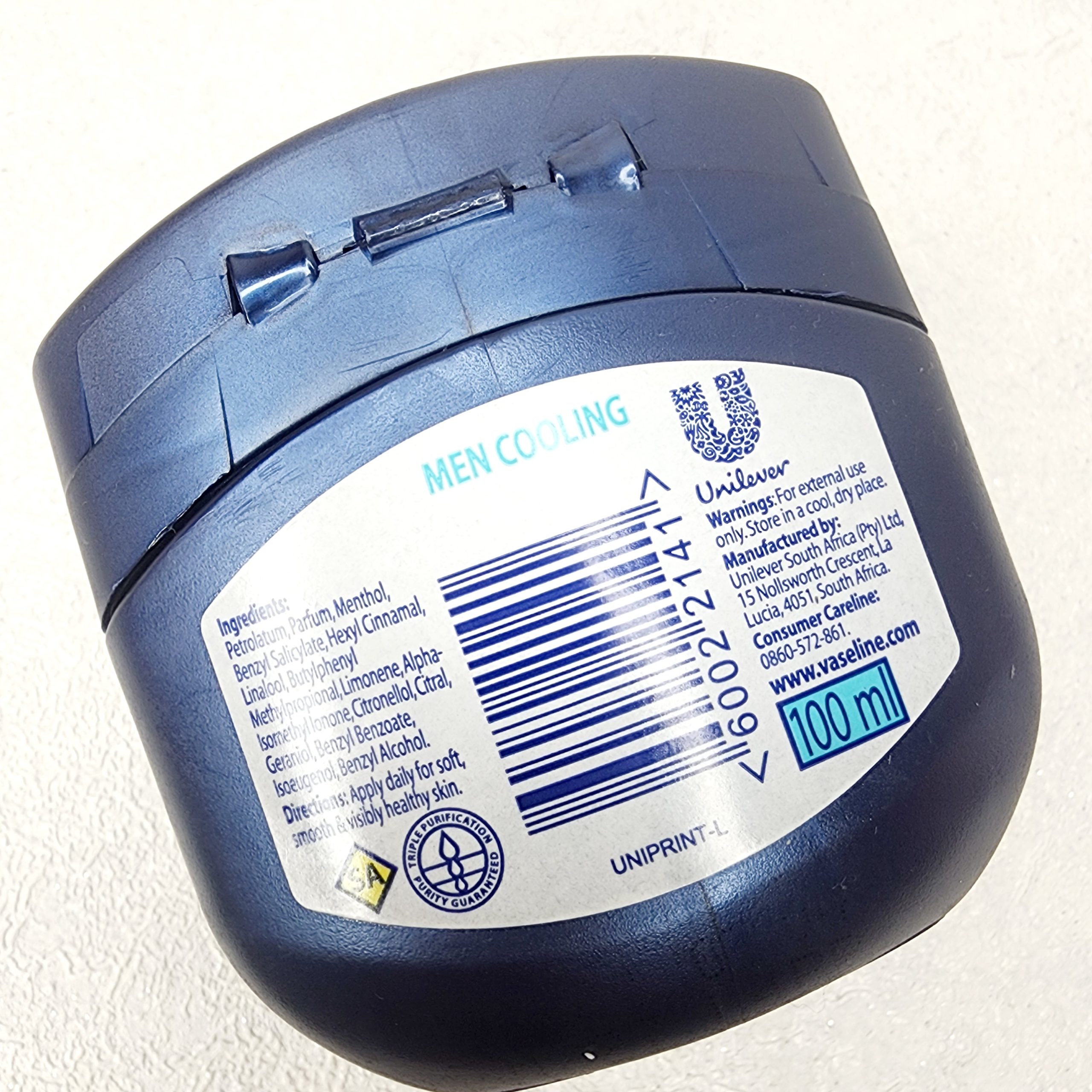 وازلین مردانه Vaseline اورجینال مدل بلوسیل Men COOLING حجم 100 میل — تصویر ۳