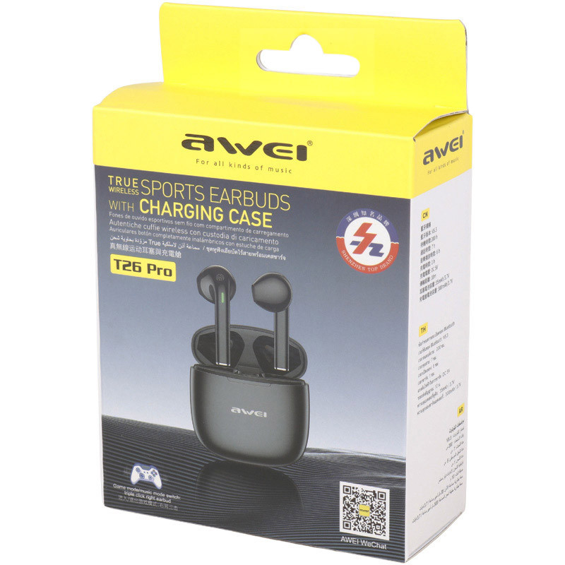 Awei T26 Pro TWS | هندزفری بلوتوثی گیمینگ — تصویر ۸