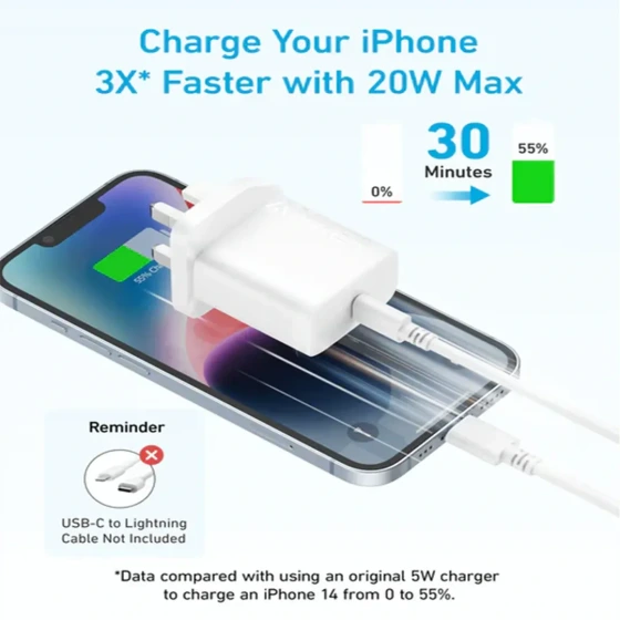 کلگی برق ANKER انکر 3PIN 20W — تصویر ۴