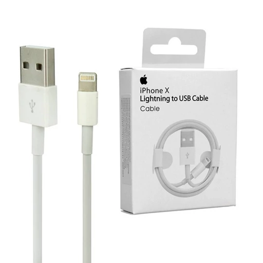 کابل شارژ آیفون X از USB به لایتنینگ اصلی