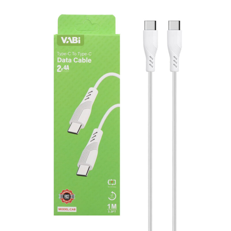 کابل شارژ سوپر فست Type-C to Type-C برند VABI مدل CA8 سفید کد 57424