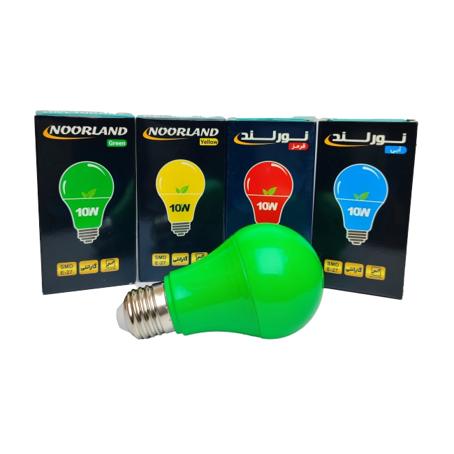 لامپ ال ای دی حبابی 10 وات سبز قرمز زرد آبی نورلند – Norland Bubble Led lamp