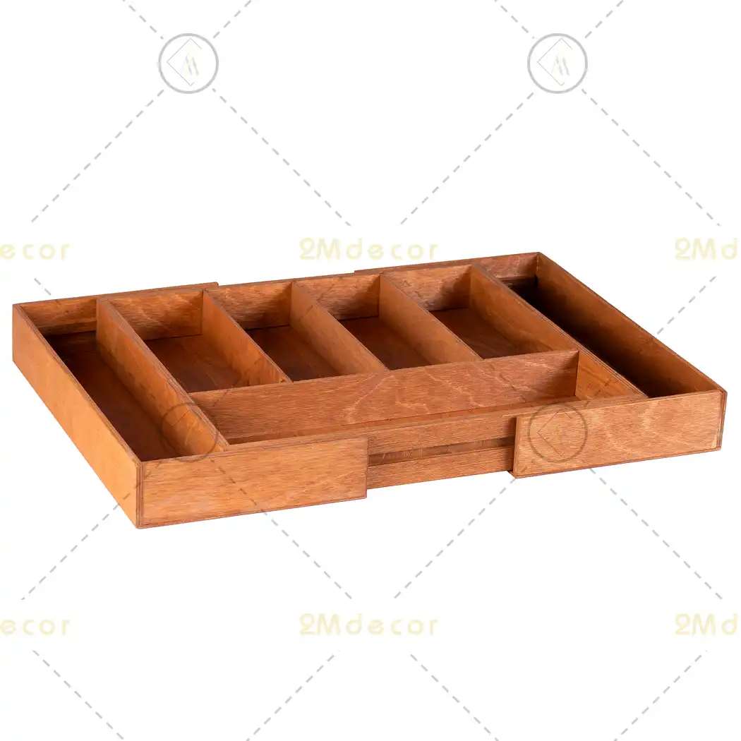 جا قاشقی تو کابینتی چوبی کشویی — تصویر ۳