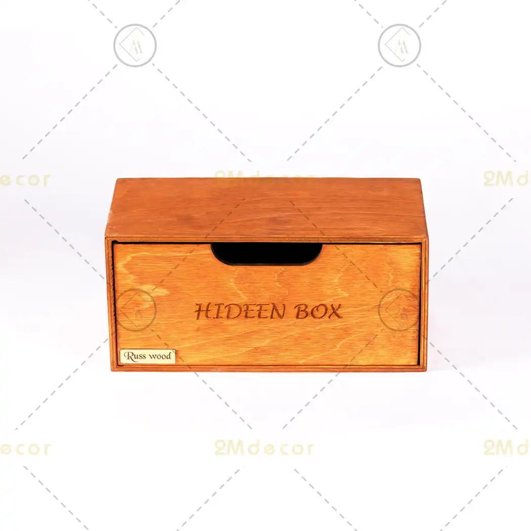باکس مخفی چوبی (جعبه نظم‌دهنده رومیزی مدل HIDEEN BOX) — تصویر ۴