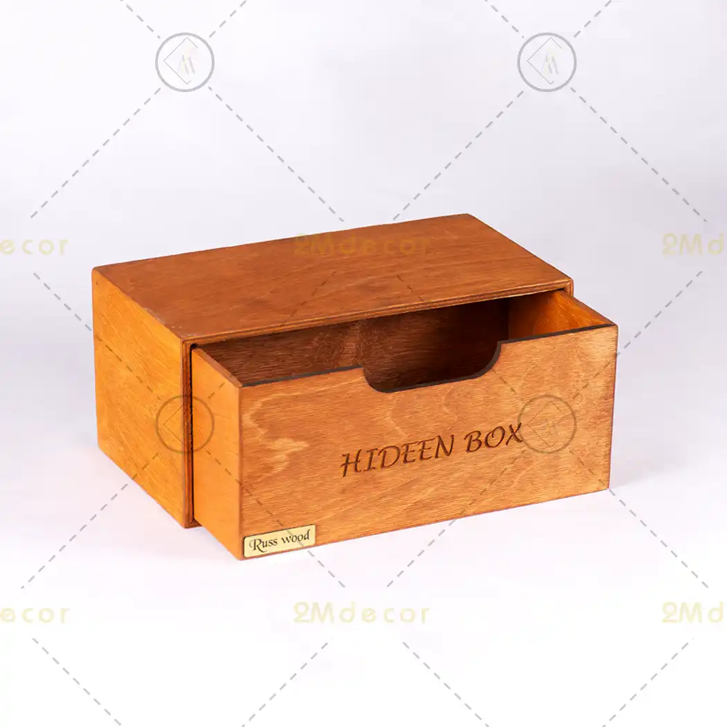 باکس مخفی چوبی (جعبه نظم‌دهنده رومیزی مدل HIDEEN BOX) — تصویر ۵