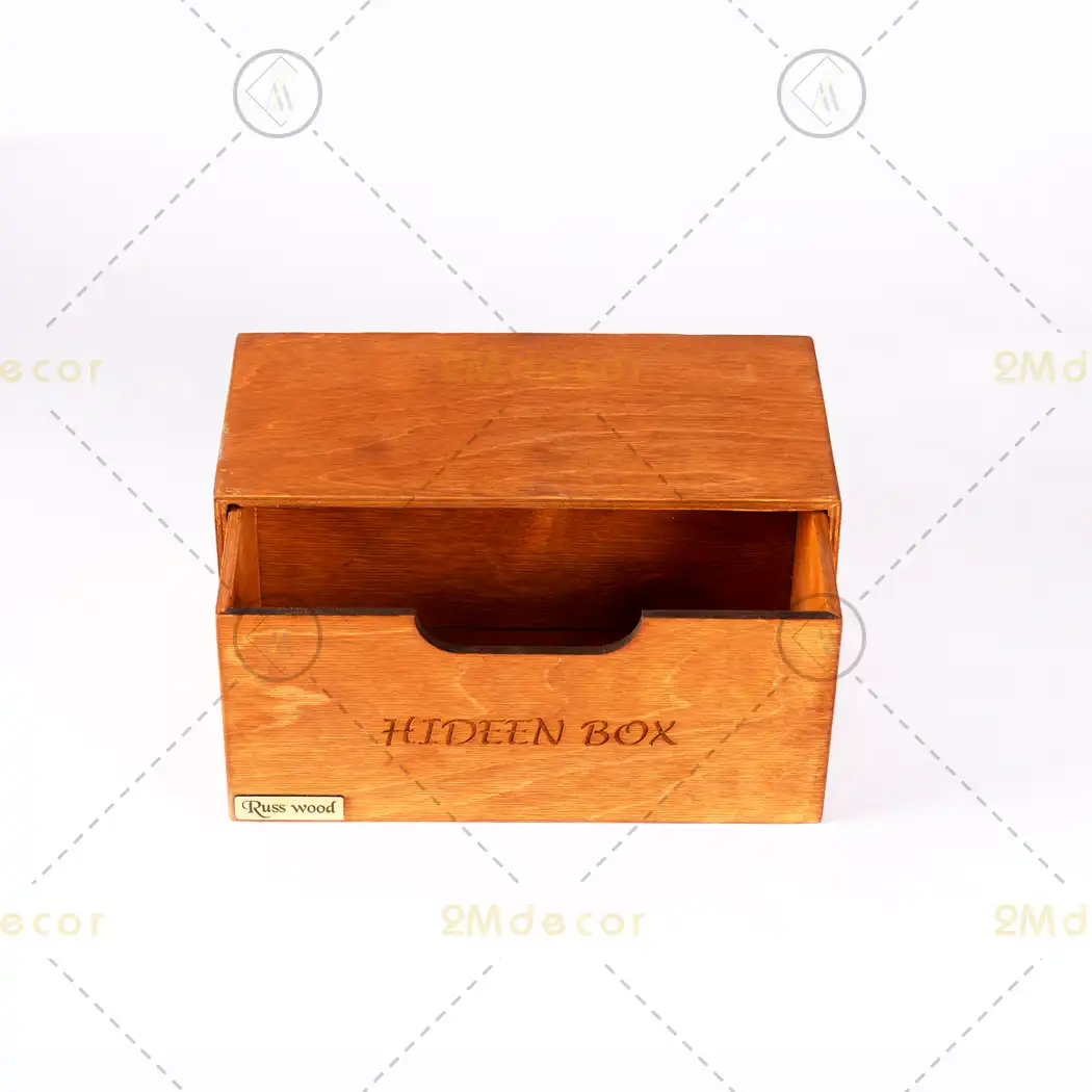 باکس مخفی چوبی (جعبه نظم‌دهنده رومیزی مدل HIDEEN BOX) — تصویر ۶