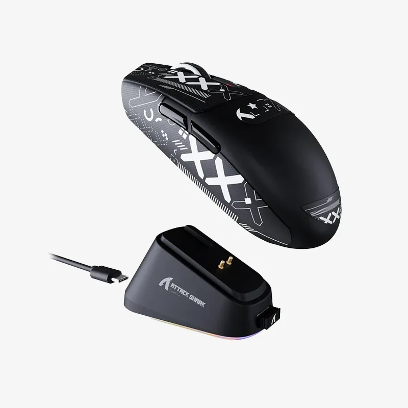 موس بی سیم گیمینگ Attack Shark G3 Pro سفید + گریپ anti slip اختصاصی — تصویر ۶