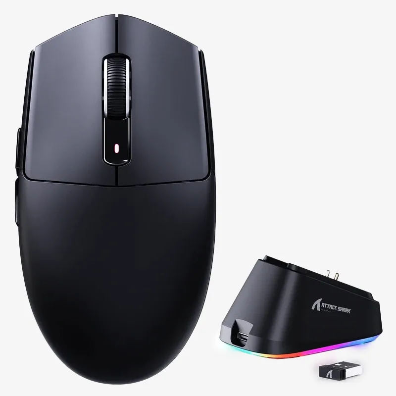 موس بی سیم گیمینگ Attack Shark G3 Pro سفید + گریپ anti slip اختصاصی — تصویر ۸