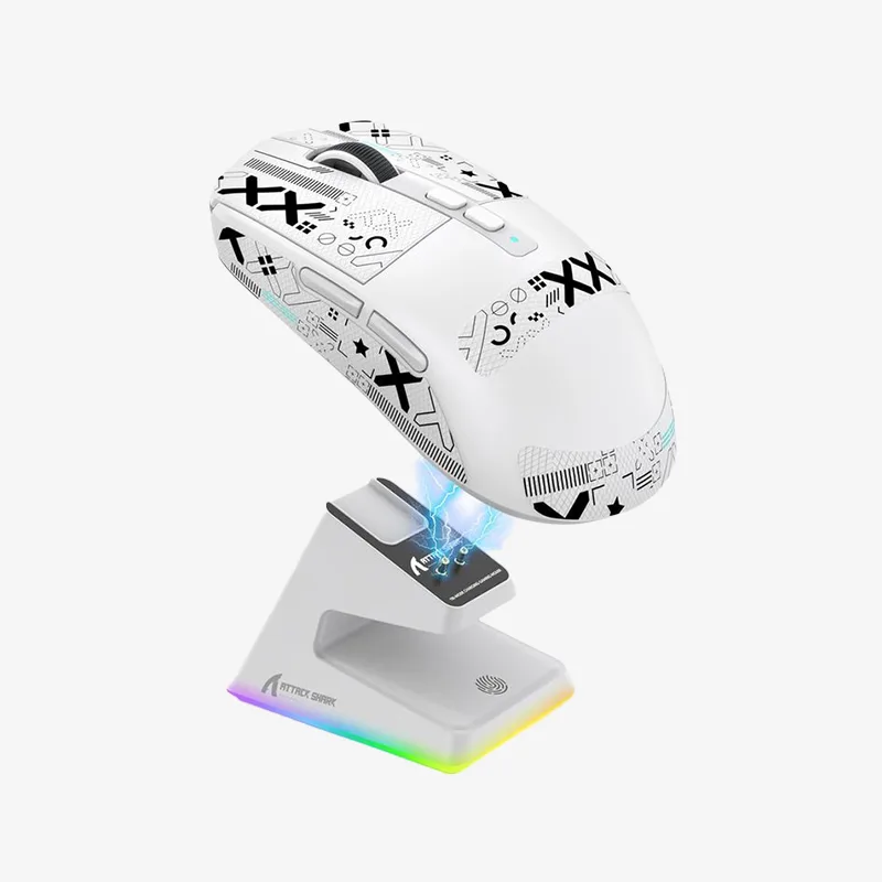 موس بی سیم گیمینگ Attack Shark X6 مشکی + گریپ anti slip اختصاصی — تصویر ۶