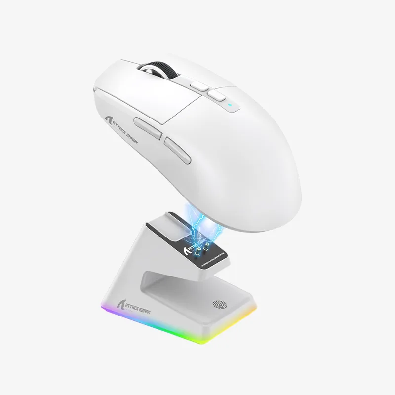 موس بی سیم گیمینگ Attack Shark X6 مشکی + گریپ anti slip اختصاصی — تصویر ۷