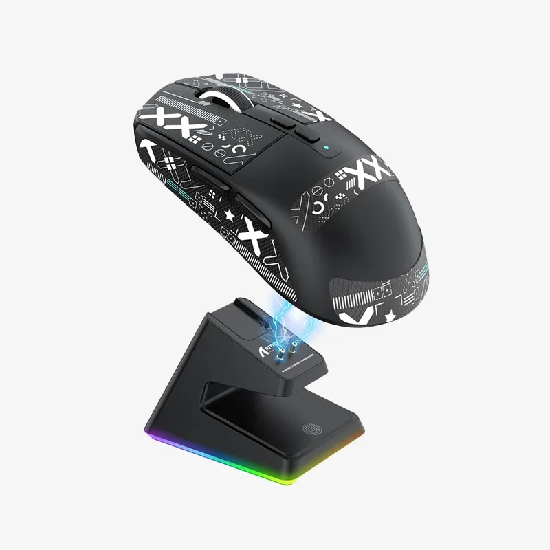 موس بی سیم گیمینگ Attack Shark X6 مشکی + گریپ anti slip اختصاصی