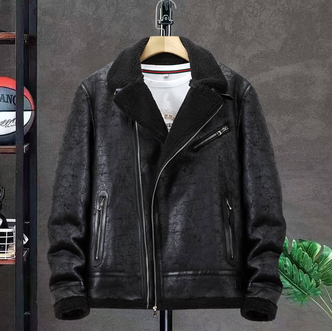 کاپشن چرم بوفالو پلیسی کد 8613 — تصویر ۳