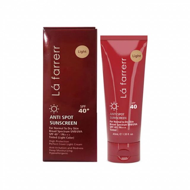 کرم ضد آفتاب و ضد لک SPF 40 لافارر مناسب پوست های خشک و معمولی حجم 40 میلی لیتر – روشن — تصویر ۳