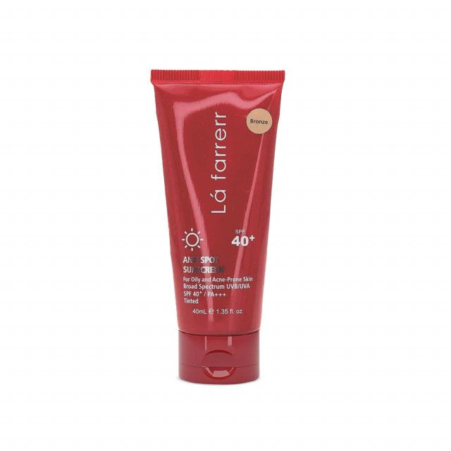 کرم ضد آفتاب و ضد لک فاقد چربی SPF 40 لافارر مناسب پوست چرب و مستعد آکنه حجم 40 میلی لیتر – برنز — تصویر ۲