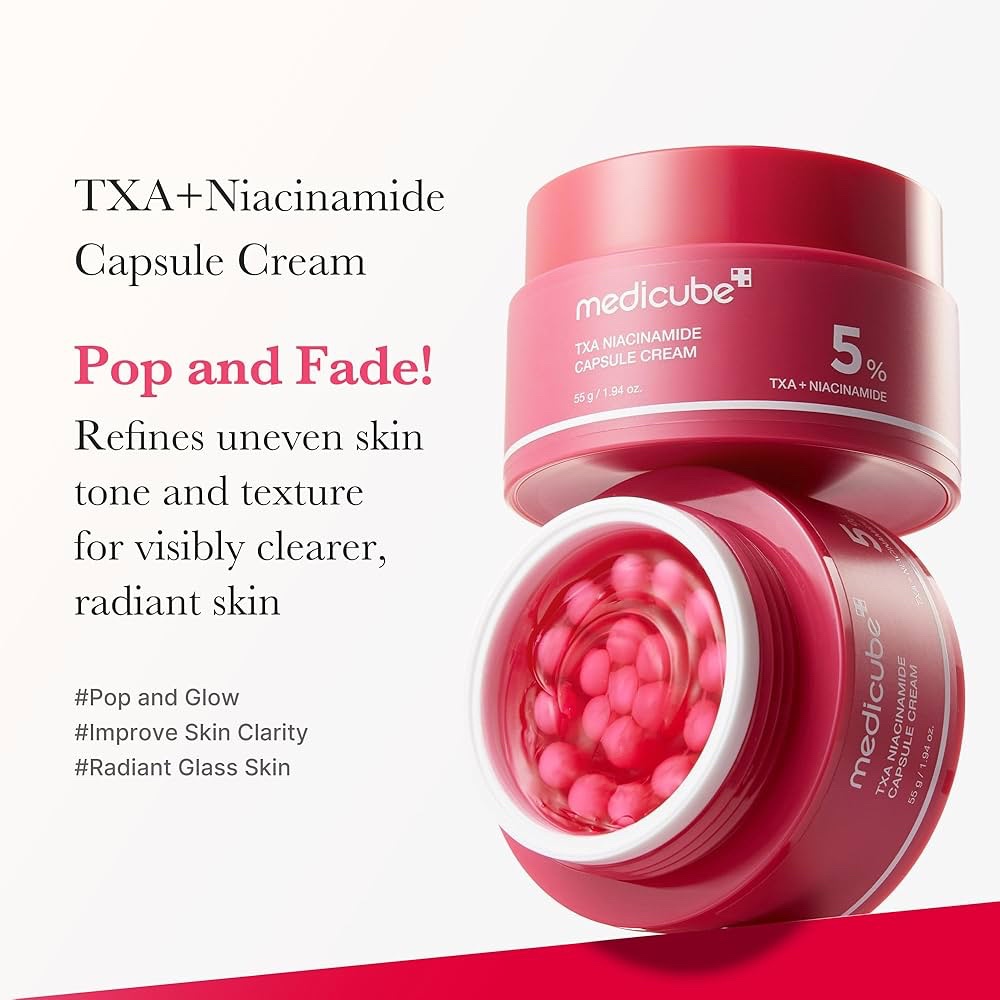 کرم کپسولی ترانگزامیک اسید و نیاسینامید مدی کیوب روشن کننده و ضدلک Medicube TXA Niacinamide Capsule Cream — تصویر ۳