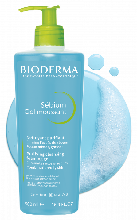 ژل شستشوی پوست چرب و مستعد آکنه بایودرما bioderma sebium gel moussant face wash — تصویر ۴