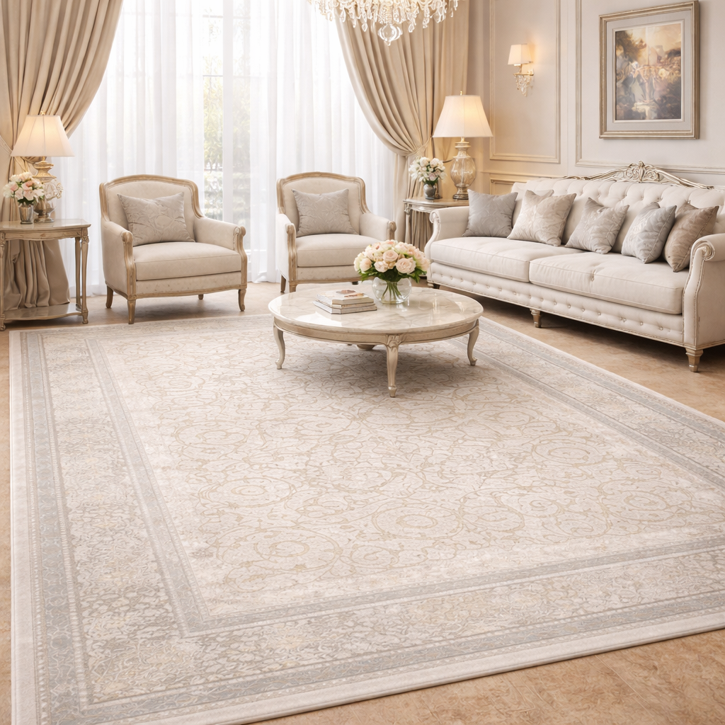 فرش ماشینی کلاسیک هانوکس طرح ویهان کد HAC.663.1 — تصویر ۲