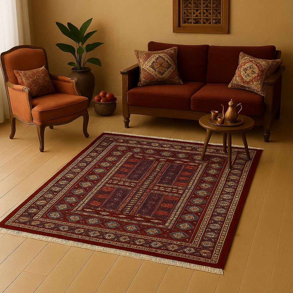 فرش ماشینی کلاسیک هانوکس طرح تیام کد A094 — تصویر ۳