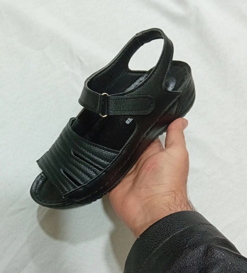 صندل رکابدار زنانه تابستانی رنگ مشکی-طبی — تصویر ۴