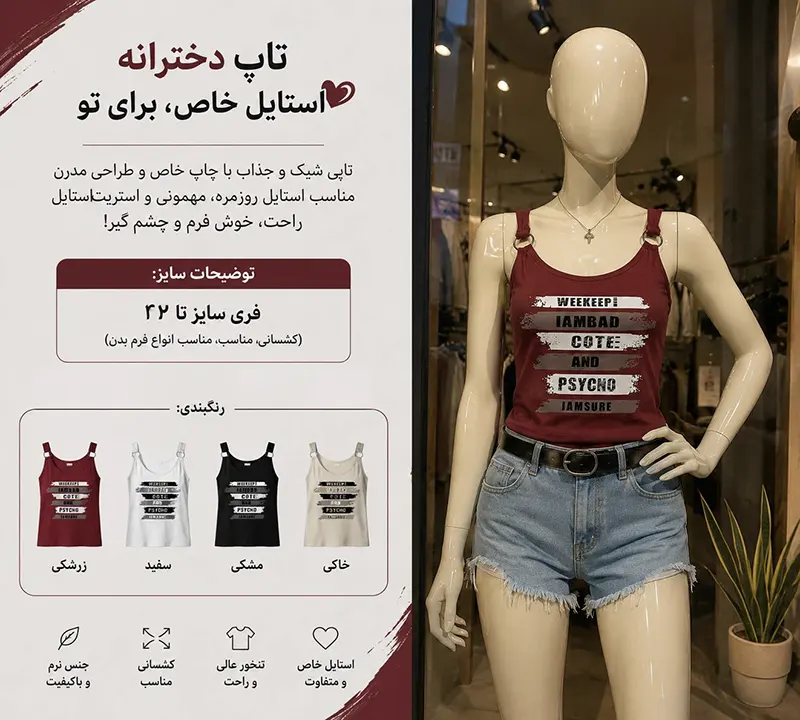 نیم تنه زنانه نخی اسپورت — تصویر ۲