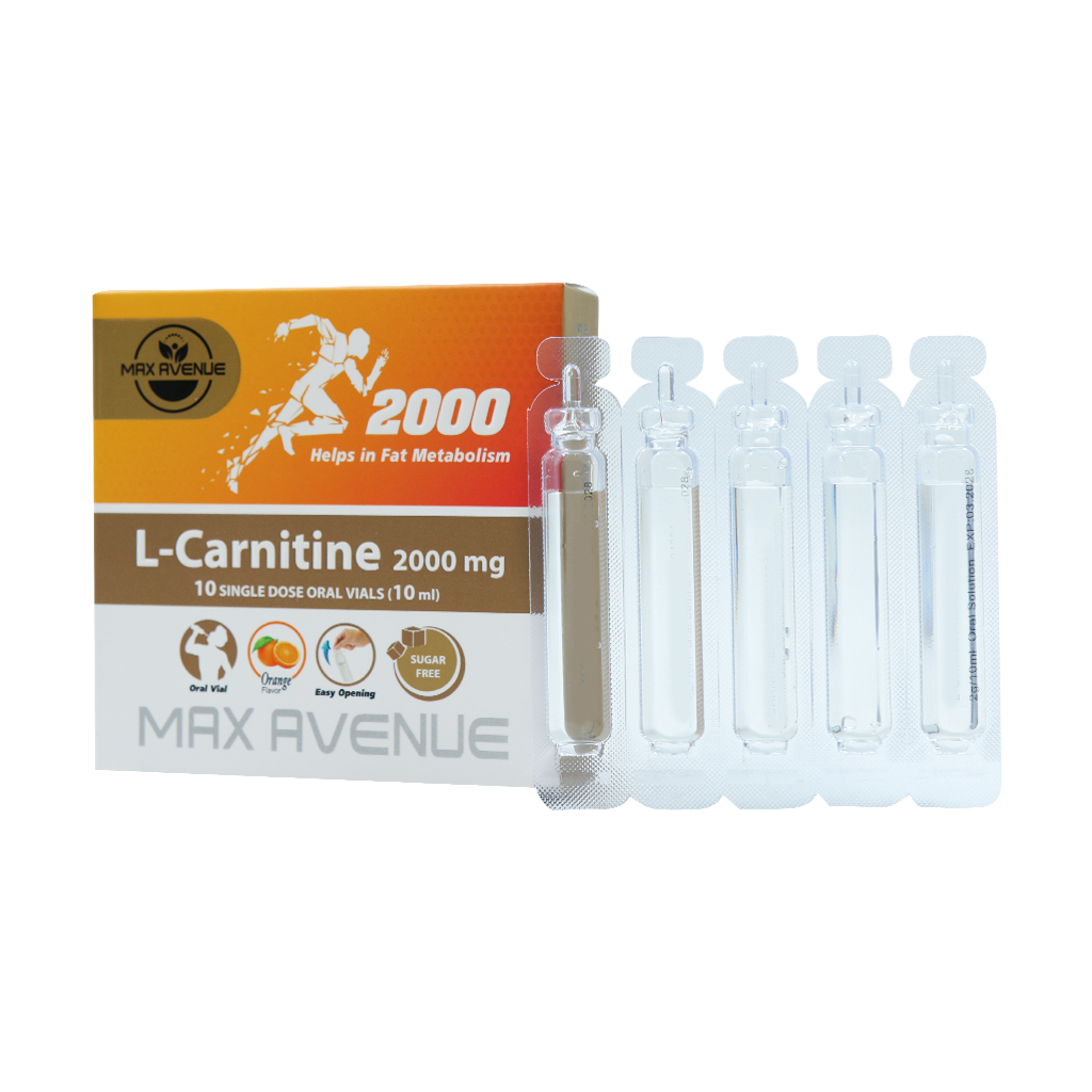 محلول خوراکی ال کارنیتین 2000 میلی گرم مکس اونیو 10 عدد — تصویر ۳