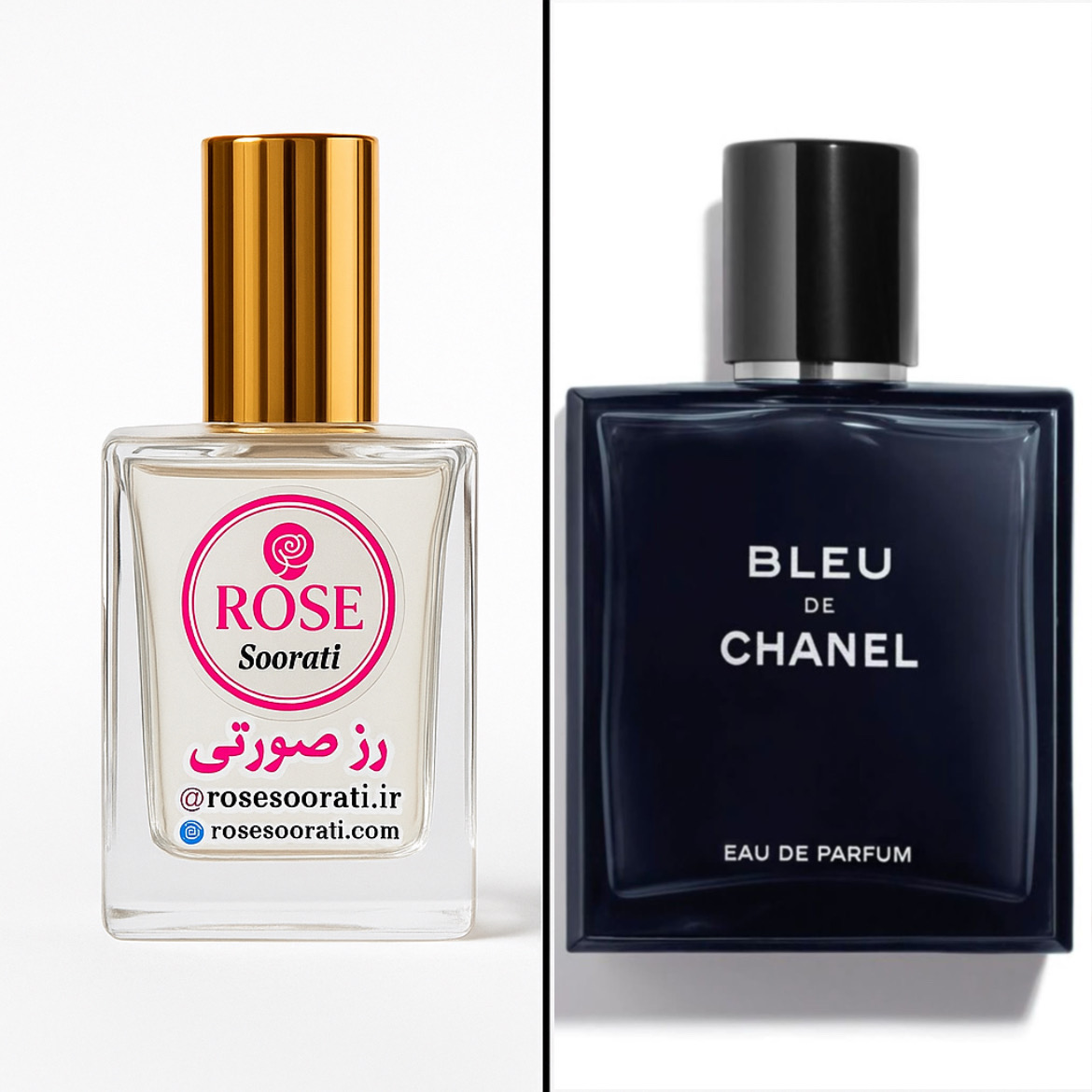 عطر گرمی رز صورتی رایحه Bleu de Chanel (بلو شنل)