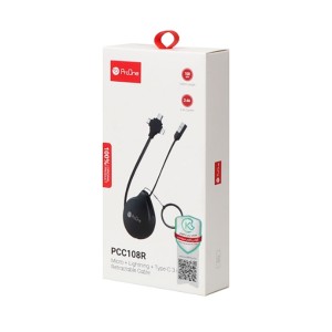کابل جمع‌شونده USB به Type-C ، lightning و micro-USB پرووان مدل PCC108R یک متری — تصویر ۵