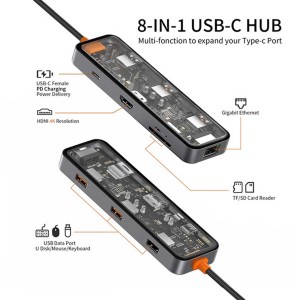 هاب 8 پورت Type-C بیوا مدل HUB-03 — تصویر ۴
