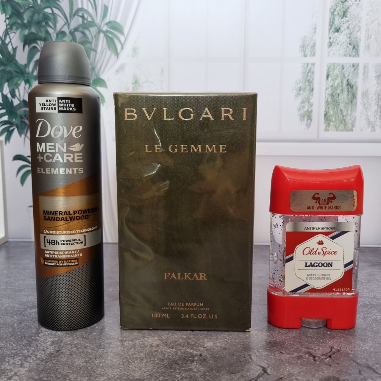 پک هدیه مردانه کد13 | عطر بولگاری فالکار + اسپری داو + مام اولد اسپایس — تصویر ۴