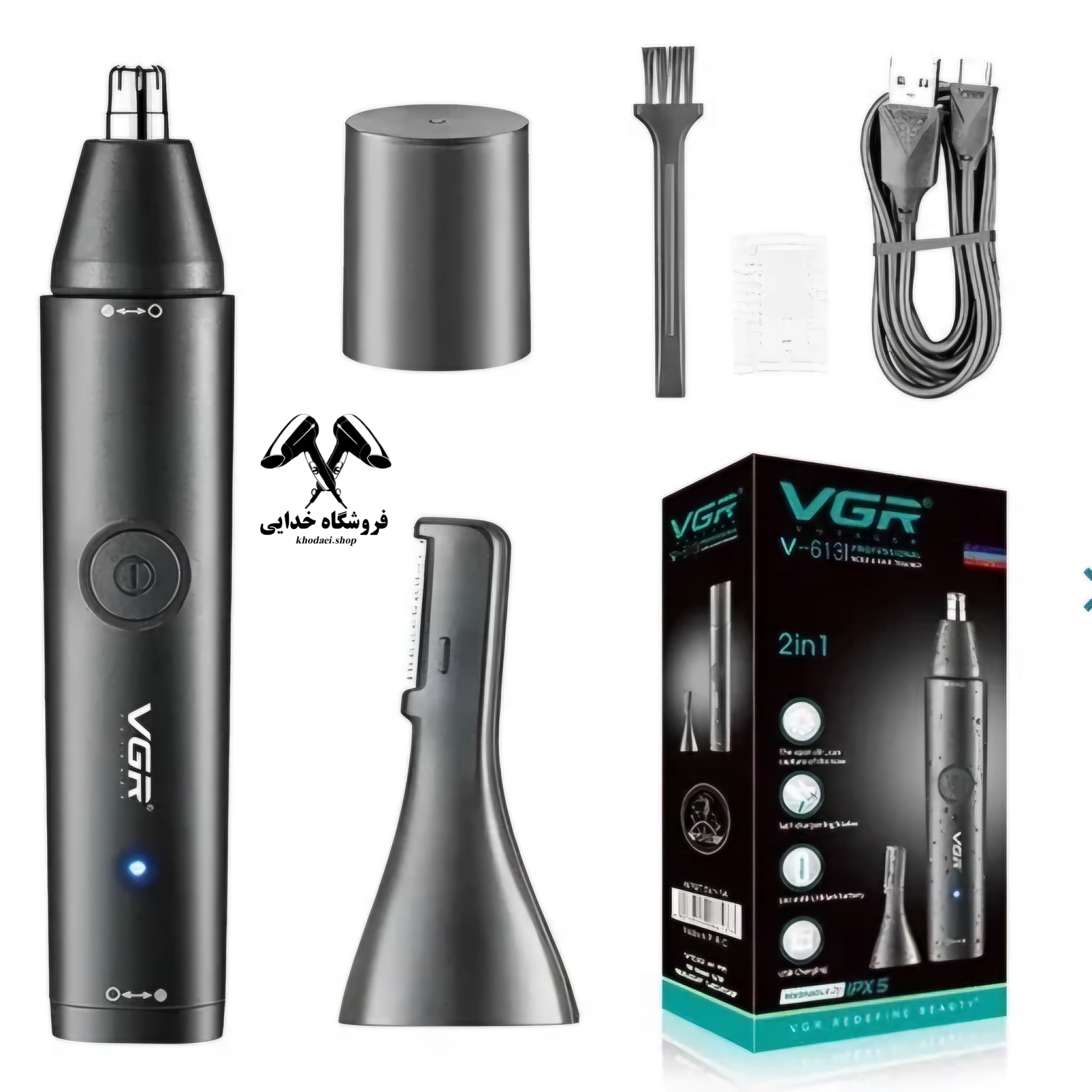 موزن گوش و بینی وی جی آر مدل VGR V-613 ضد آب دوکاره