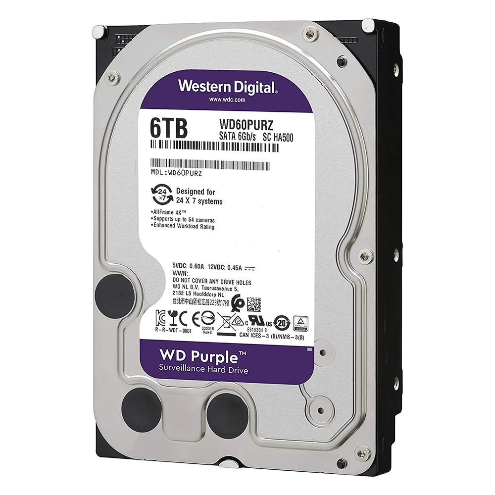 هارددیسک اینترنال وسترن دیجیتال مدل Purple WD60PURZ ظرفیت 6 ترابایت — تصویر ۴