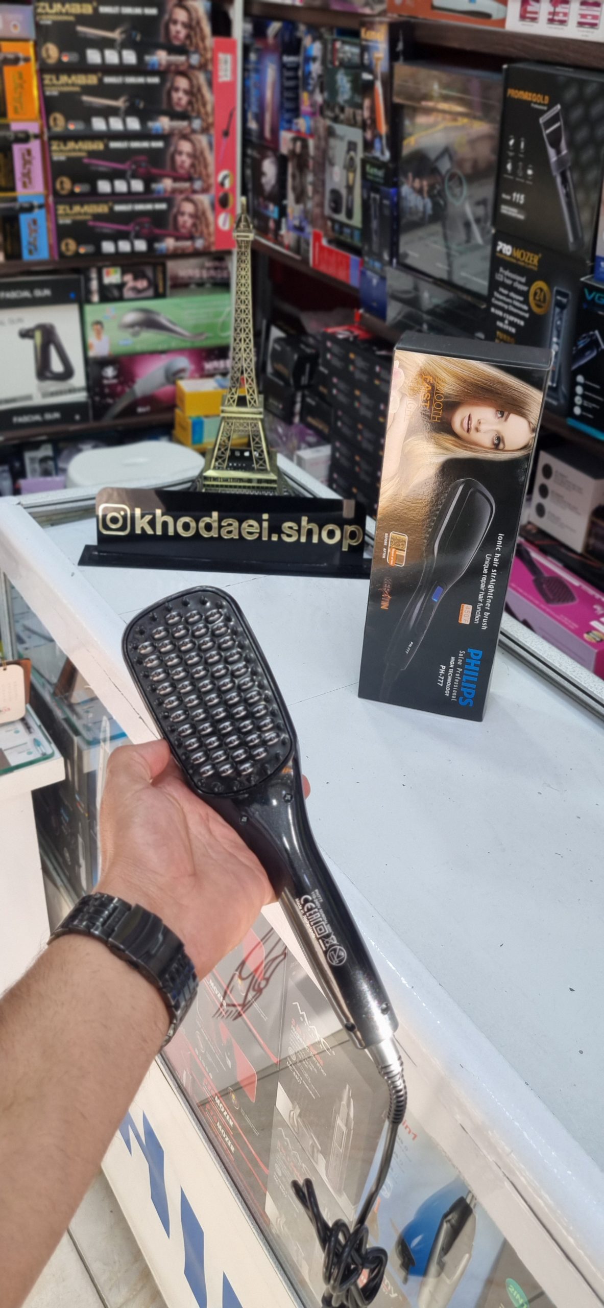 برس حرارتی فیلیپس مدل PH-777 با صفحه تیتانیوم و دما ۴۵۰ درجه — تصویر ۳