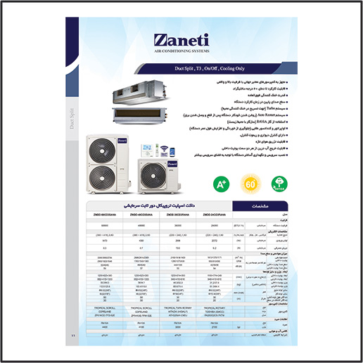 داکت اسپلیت زانتی (36000) مدل ZMDB-36HO1RANA — تصویر ۴