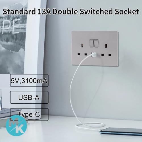 پک 4 عددی پریز دیواری USB دار JIMEIDA آمازون انگلستان — تصویر ۵
