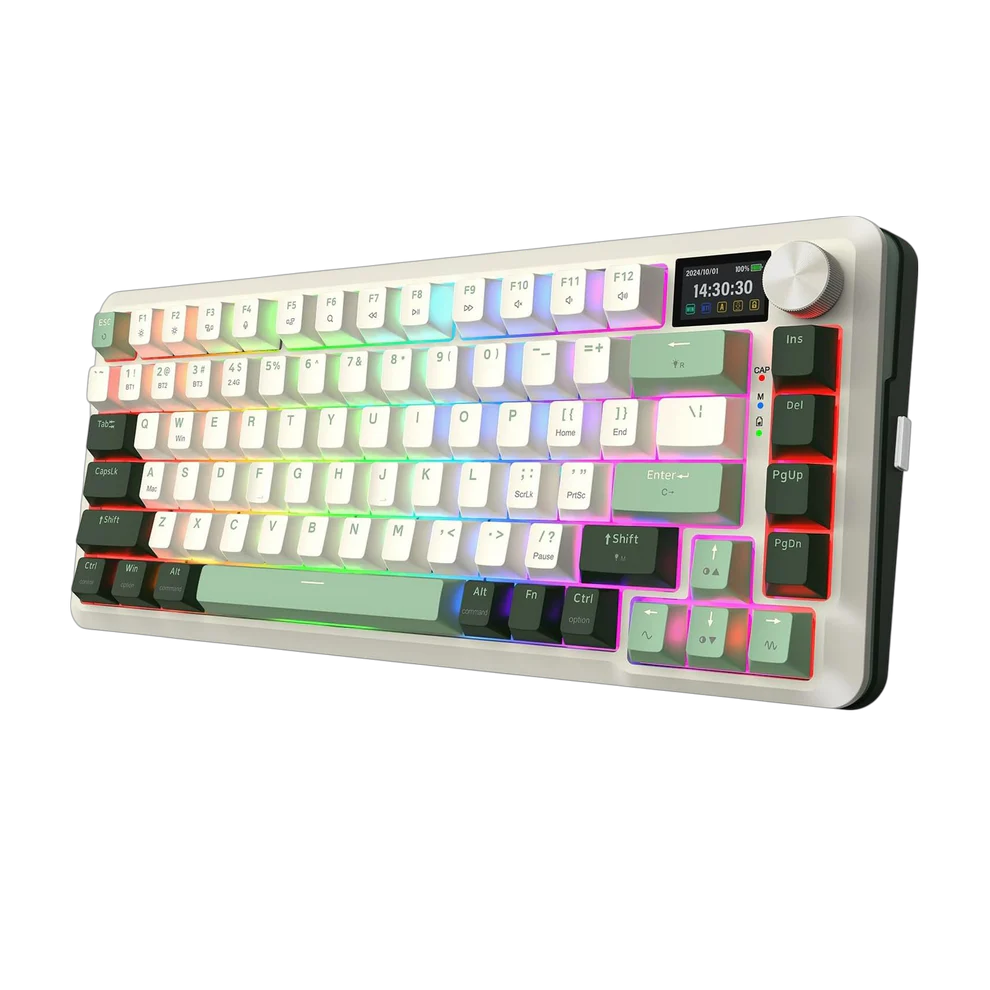 کیبورد مکانیکال گیمینگ Redragon K708WLG-RGB-PRO TKL | نمایشگر TFT، اتصال سه‌حالته و سوئیچ هات‌سوآپ