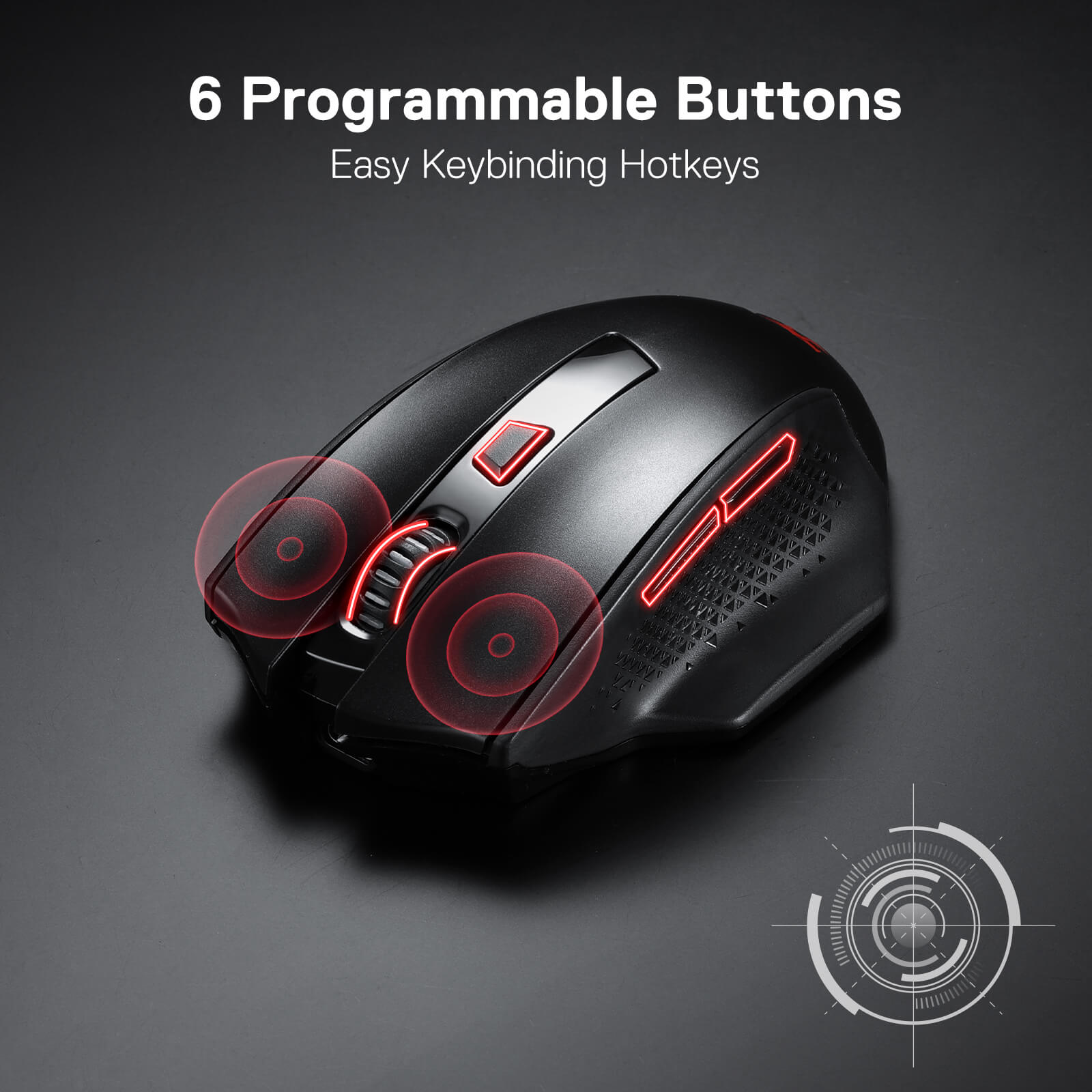 ماوس گیمینگ بی‌سیم Redragon WOKI M994 | سنسور PAW3395، اتصال سه‌حالته و DPI تا 26000 — تصویر ۶