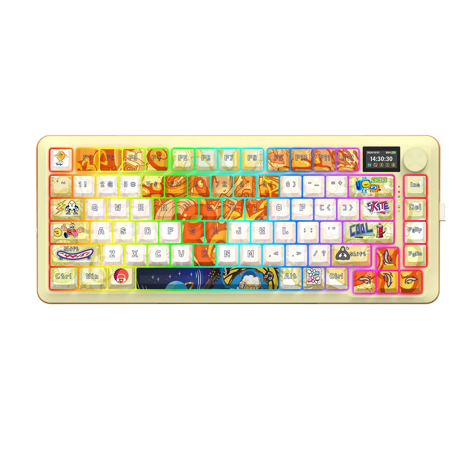 کیبورد گیمینگ مکانیکال بی‌سیم ردراگون K708GF RGB PRO TKL | هات سواپ، نمایشگر TFT، سه حالت اتصال و RGB — تصویر ۲