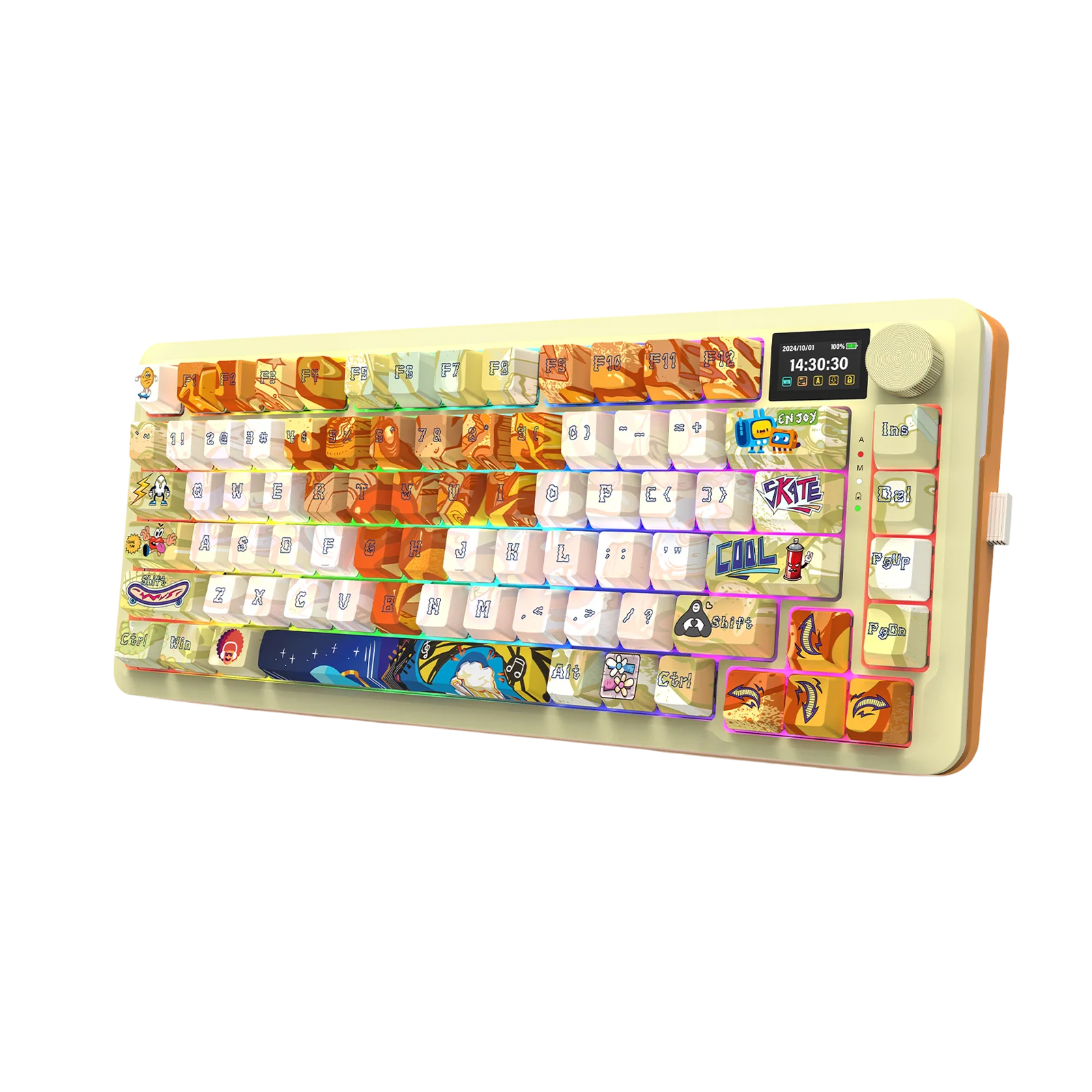 کیبورد گیمینگ مکانیکال بی‌سیم ردراگون K708GF RGB PRO TKL | هات سواپ، نمایشگر TFT، سه حالت اتصال و RGB — تصویر ۵