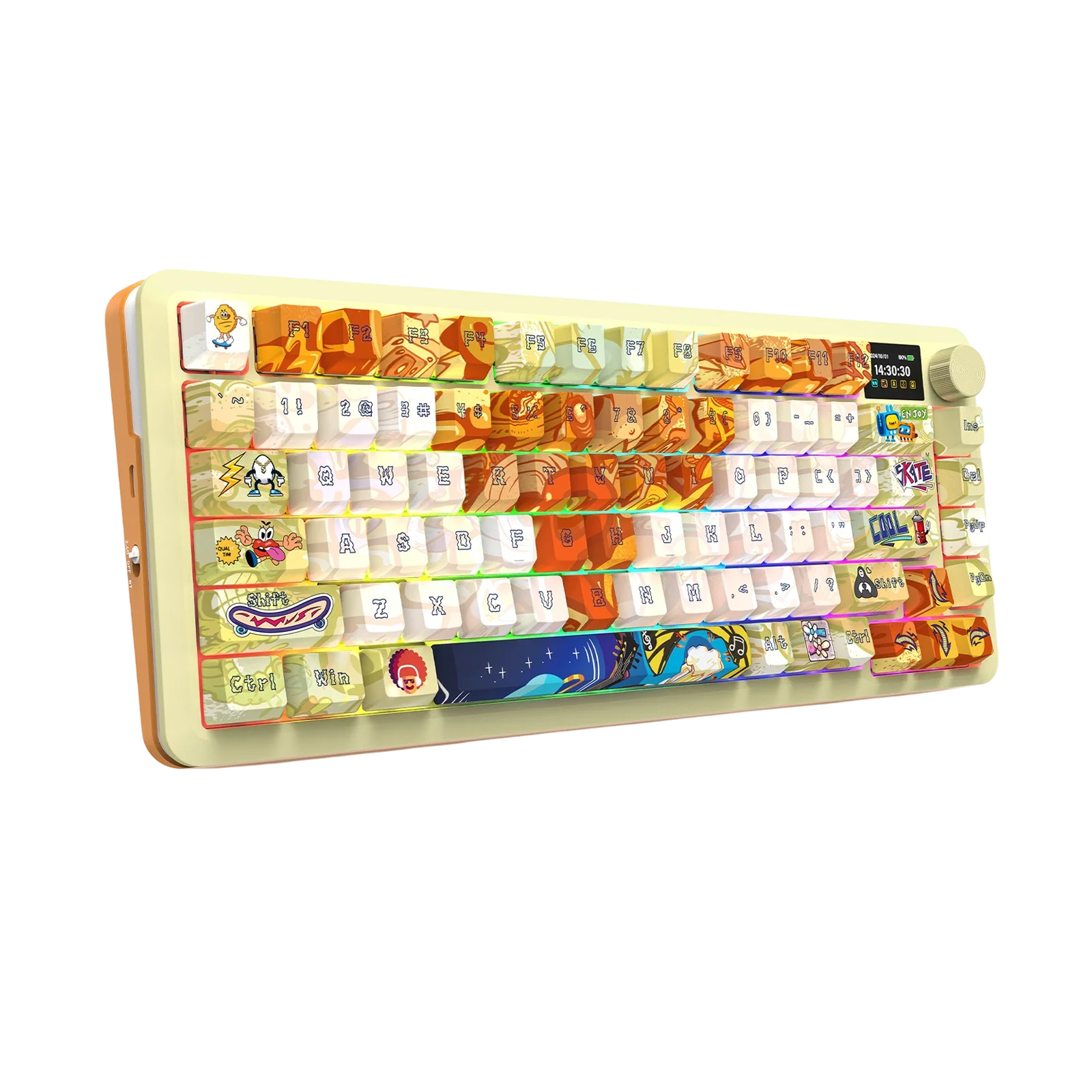 کیبورد گیمینگ مکانیکال بی‌سیم ردراگون K708GF RGB PRO TKL | هات سواپ، نمایشگر TFT، سه حالت اتصال و RGB — تصویر ۷