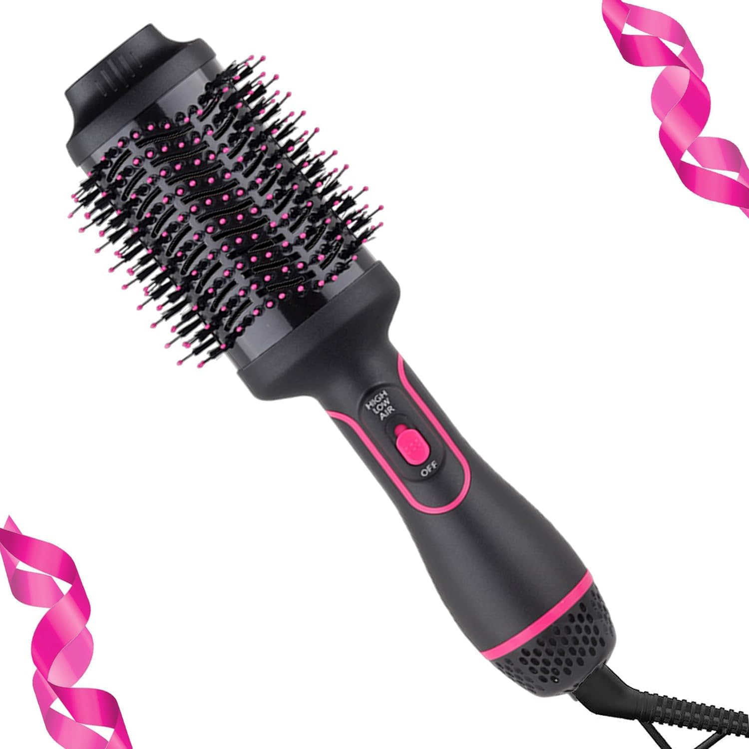 برس سشوار AMUFER 4 in 1 برس حرارتی 3 حالته 1000W برای حجم‌دهی و حالت‌دهی مو