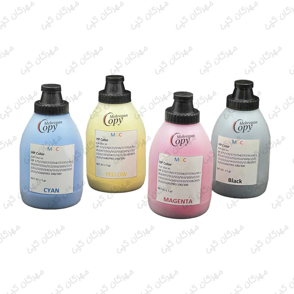 سری (4عدد) تونر شارژ پرینتر لیزری رنگی اچ پی HP 452/1025/1215 درجه یک