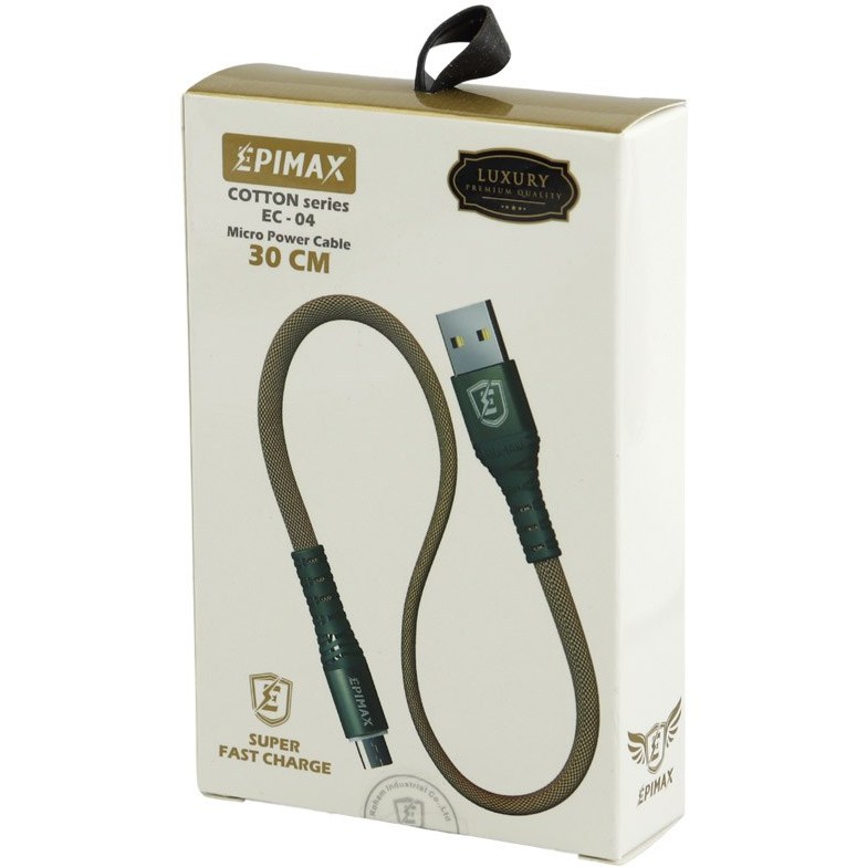 کابل اپیمکس کوتاه میکرو یو اس بی فست شارژ Epimax EC-04 30cm — تصویر ۲