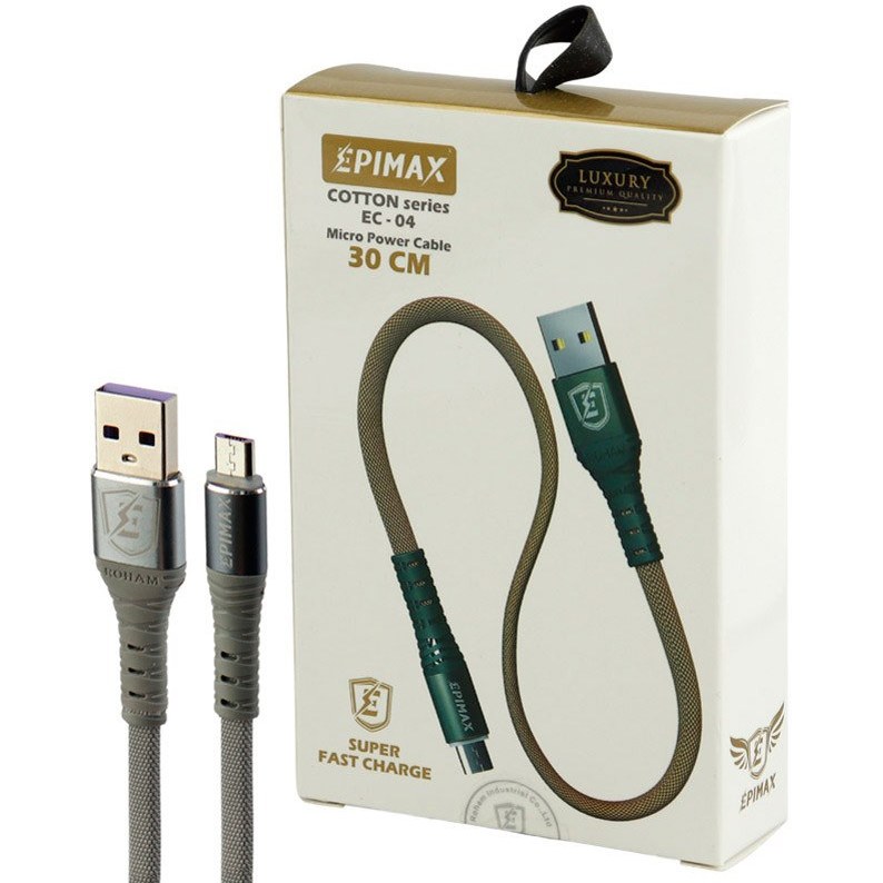 کابل اپیمکس کوتاه میکرو یو اس بی فست شارژ Epimax EC-04 30cm — تصویر ۴