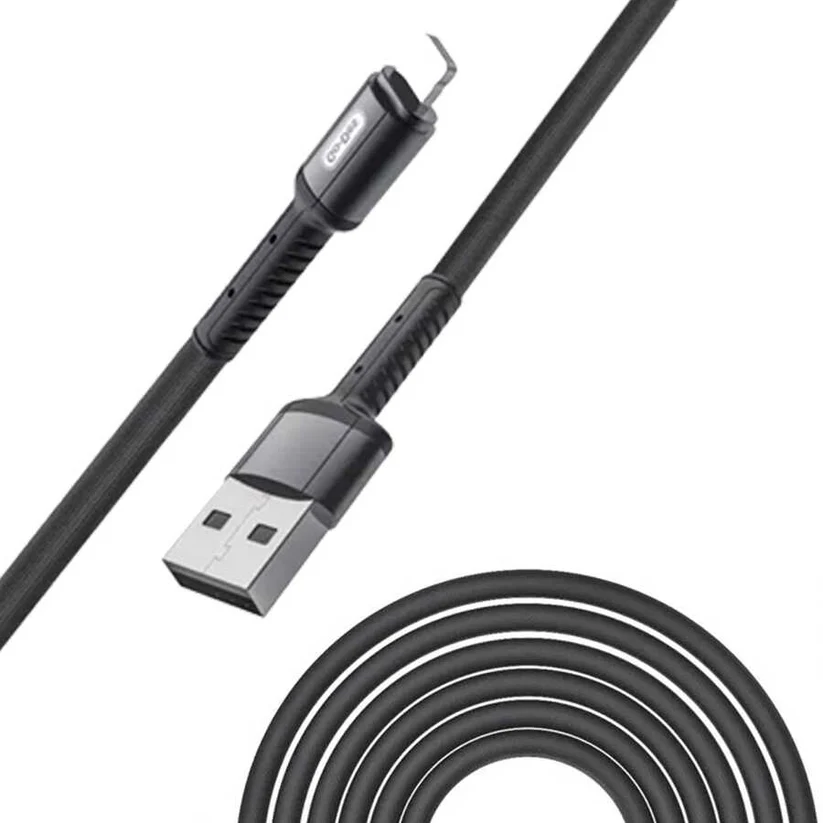کابل شارژ و انتقال داده Lightning Go-Des GD-UC559IP | کابل فست شارژ 3 آمپر 3 متری نایلونی — تصویر ۳